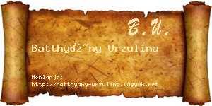 Batthyány Urzulina névjegykártya